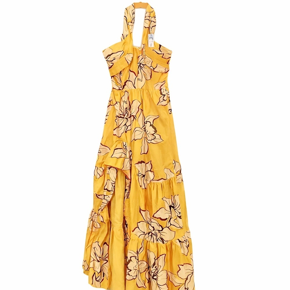 NWT Hutch Yellow Floral Halter Maxi Dress Size 6